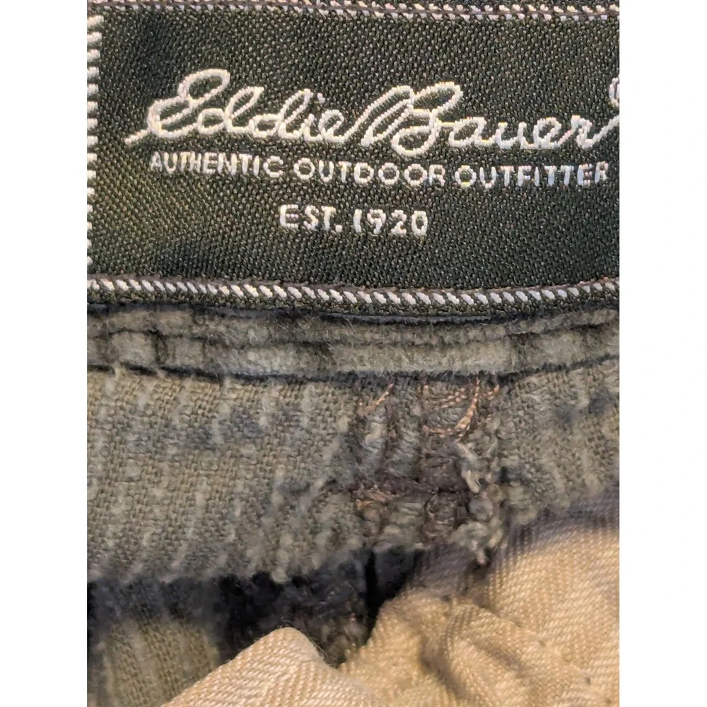 Vintage 1999 Eddie Bauer Wide Wale Corduroy Pants Mens 38x32 Green Y2K Relaxed